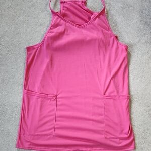 Pink cover-up tank dress Adjustable Straps - large